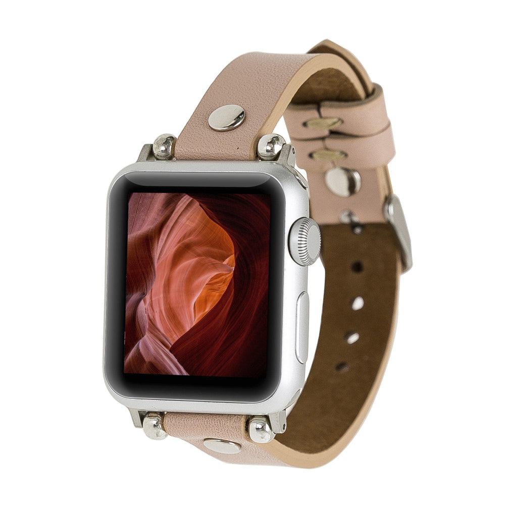 Ferro Apple Watch Genuine Leather Band with Silver Trok