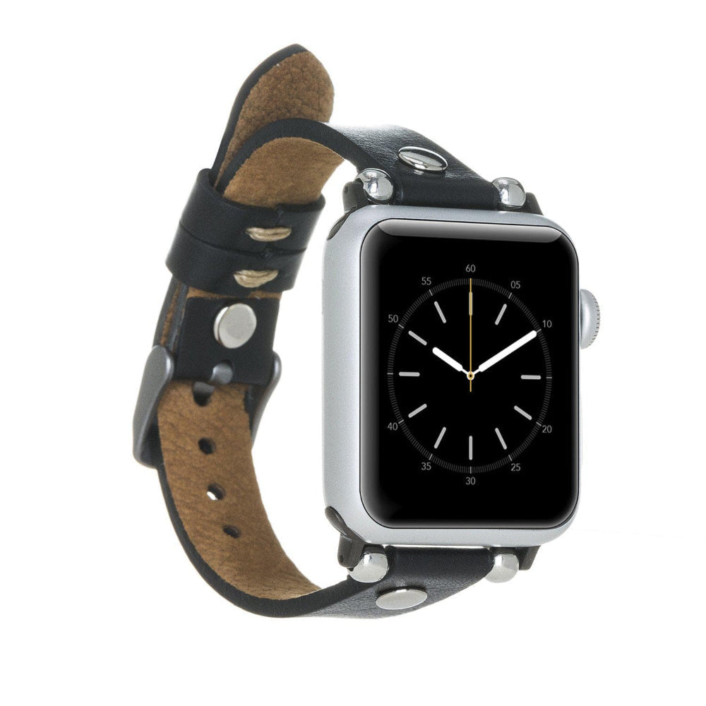Ferro Apple Watch Genuine Leather Band with Silver Trok