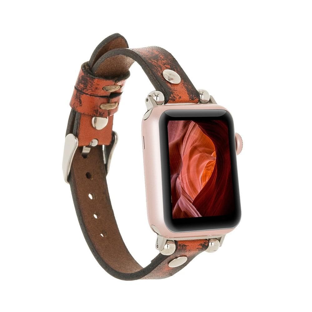 Ferro Apple Watch Genuine Leather Band with Silver Trok