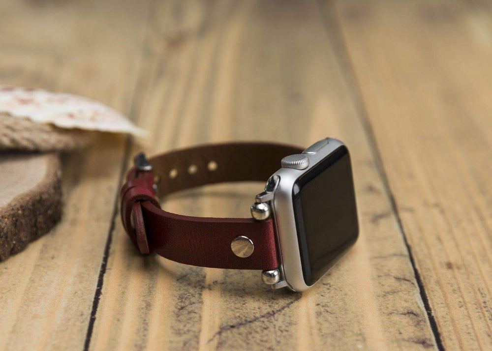 Ferro Apple Watch Genuine Leather Band with Silver Trok