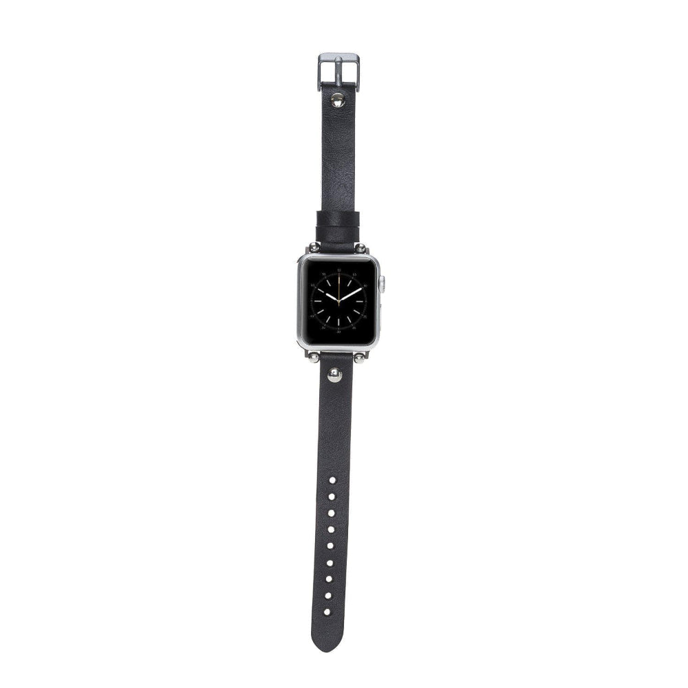 Ferro Apple Watch Genuine Leather Band with Silver Trok