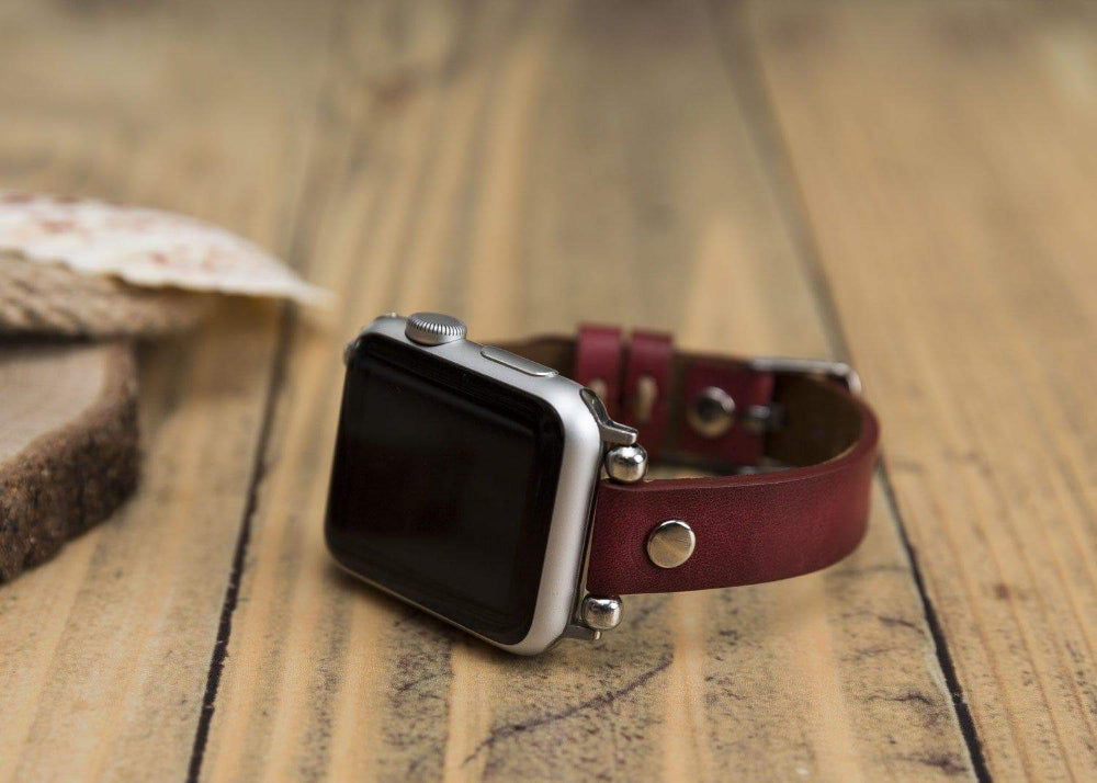 Ferro Apple Watch Genuine Leather Band with Silver Trok