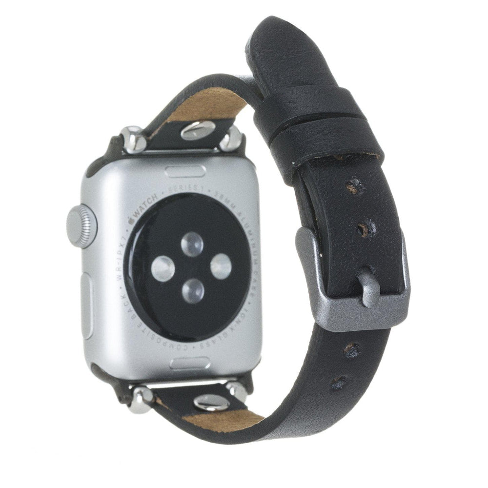 Ferro Apple Watch Genuine Leather Band with Silver Trok