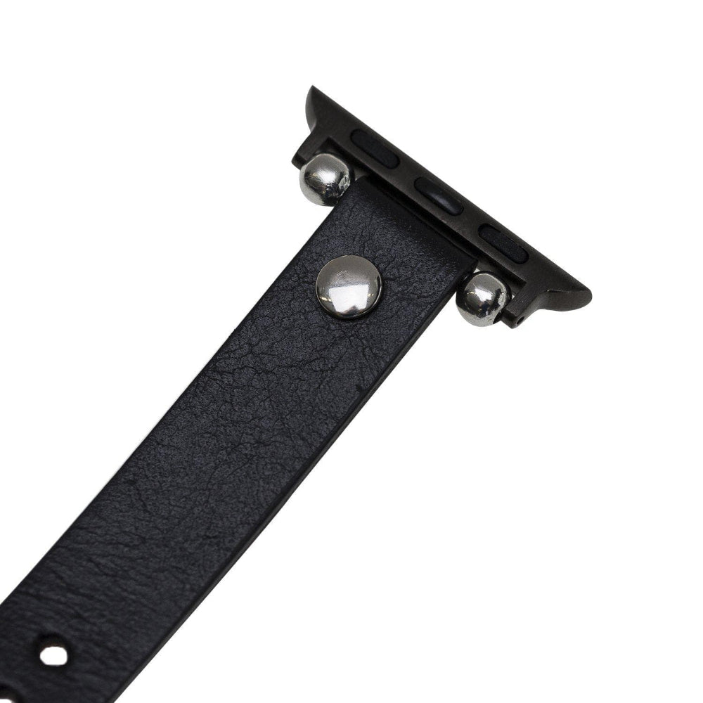 Ferro Apple Watch Genuine Leather Band with Silver Trok