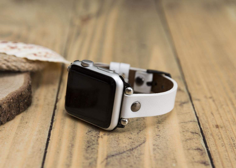 Ferro Apple Watch Genuine Leather Band with Silver Trok