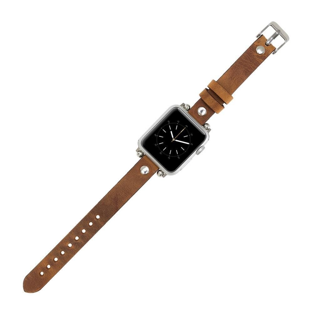 Ferro Apple Watch Genuine Leather Band with Silver Trok