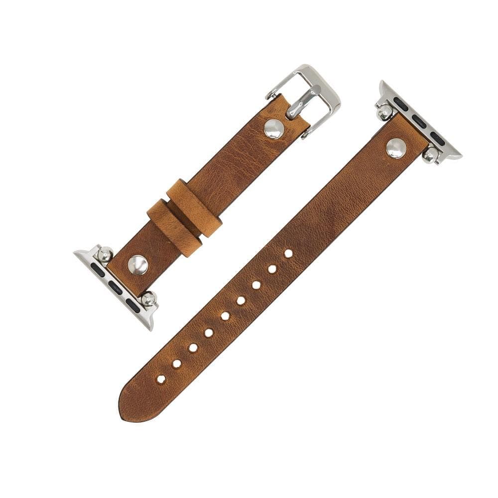 Ferro Apple Watch Genuine Leather Band with Silver Trok