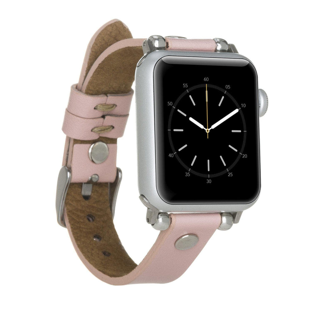 Ferro Apple Watch Genuine Leather Band with Silver Trok