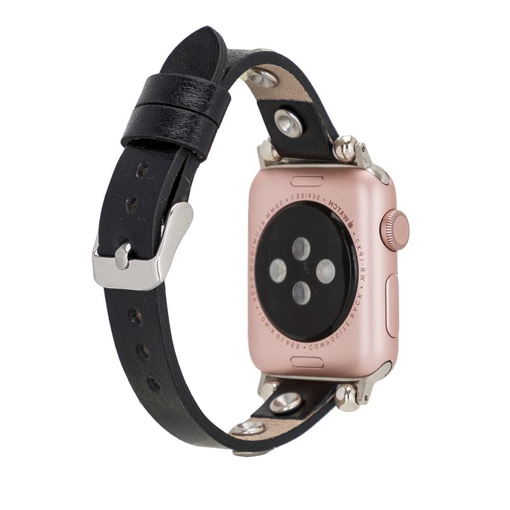 Solitare Ferro handcrafted genuine leather Apple Watch band with colorful metal buckles – compatible with Apple Watch Series 1 to Ultra 2