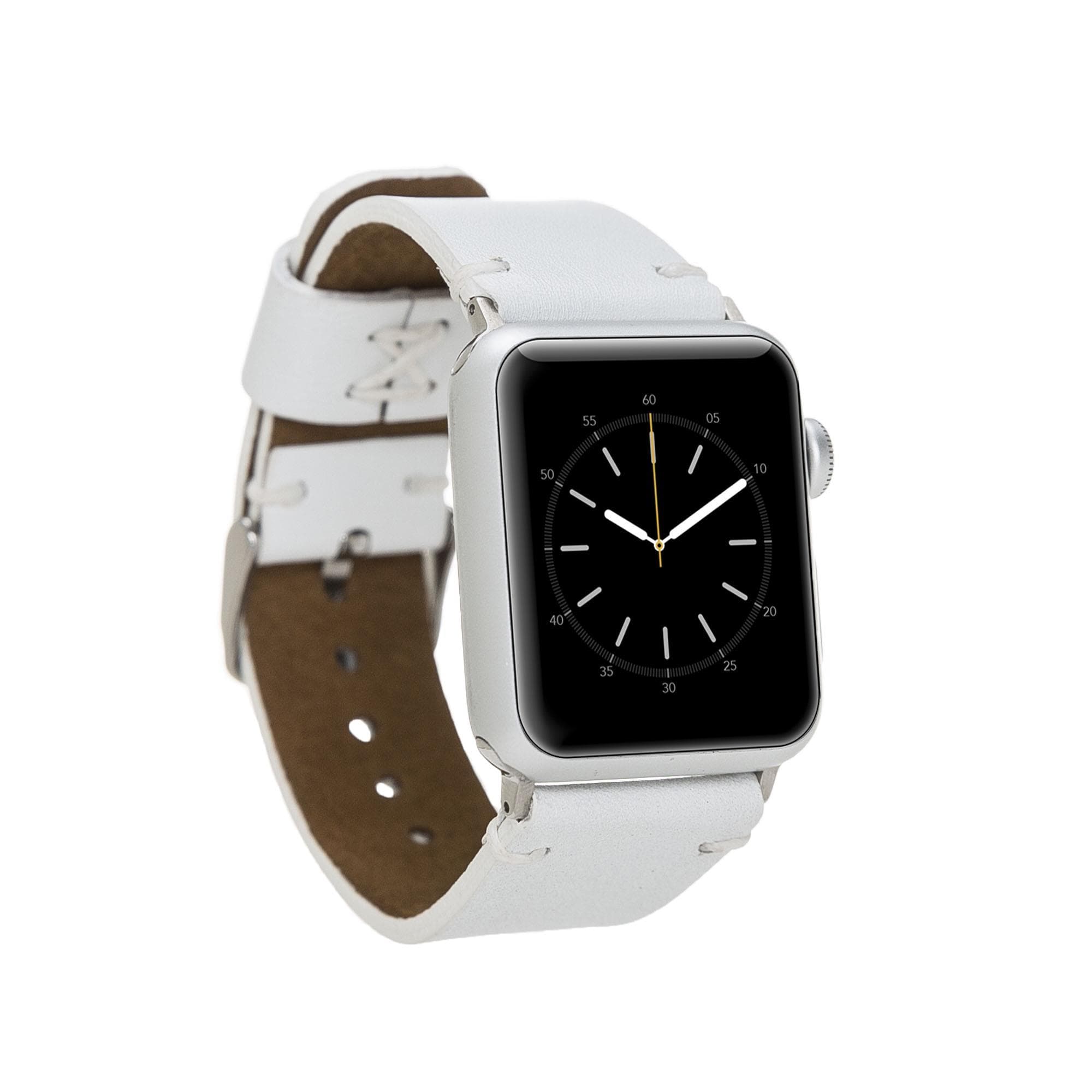 Smartwatch with a white strap on a white background