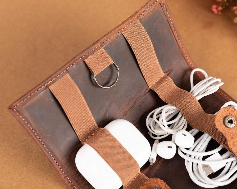 Organiseur de câbles en cuir véritable Frasi