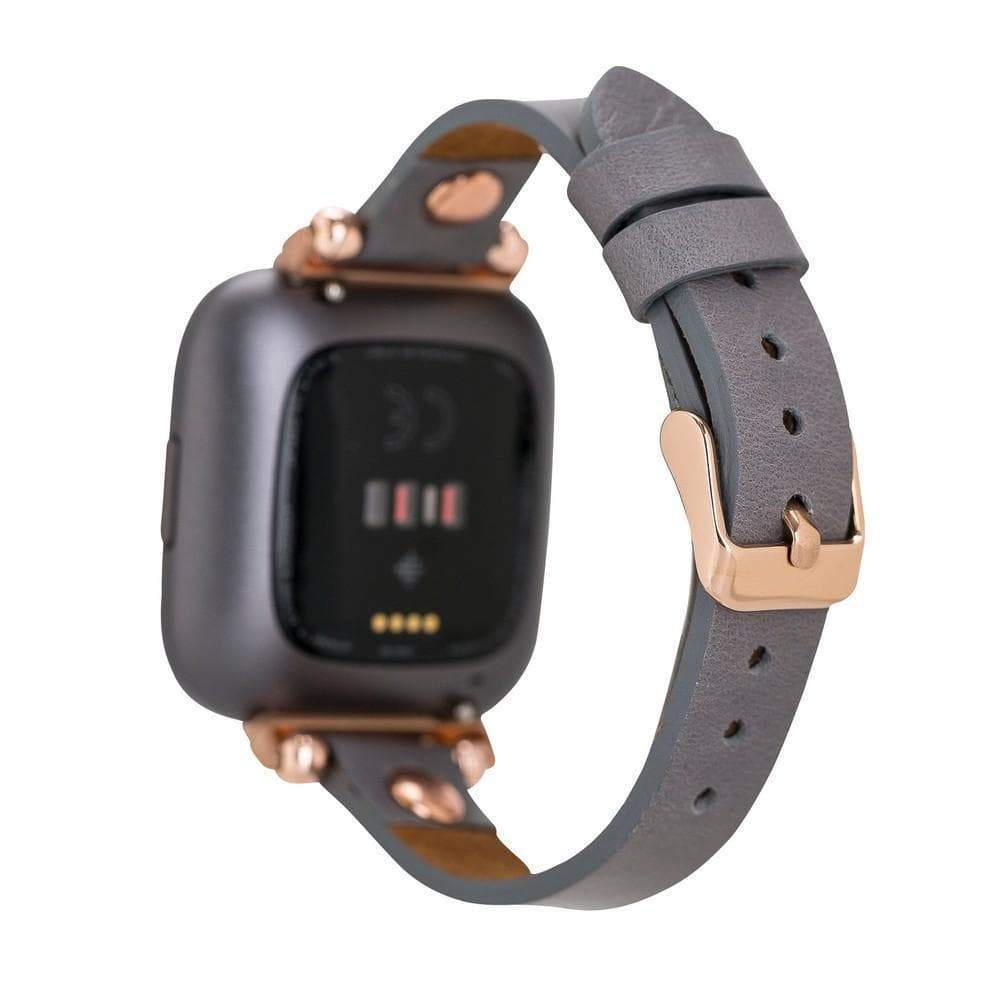 Ferro Leather Fitbit Watch Band with Gold Trok