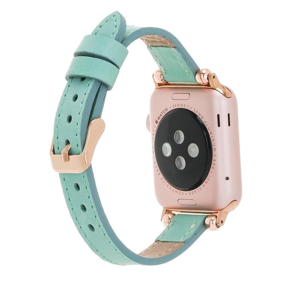 Ferro Fitbit Genuine Leather Watch Band with Rose Gold Trok
