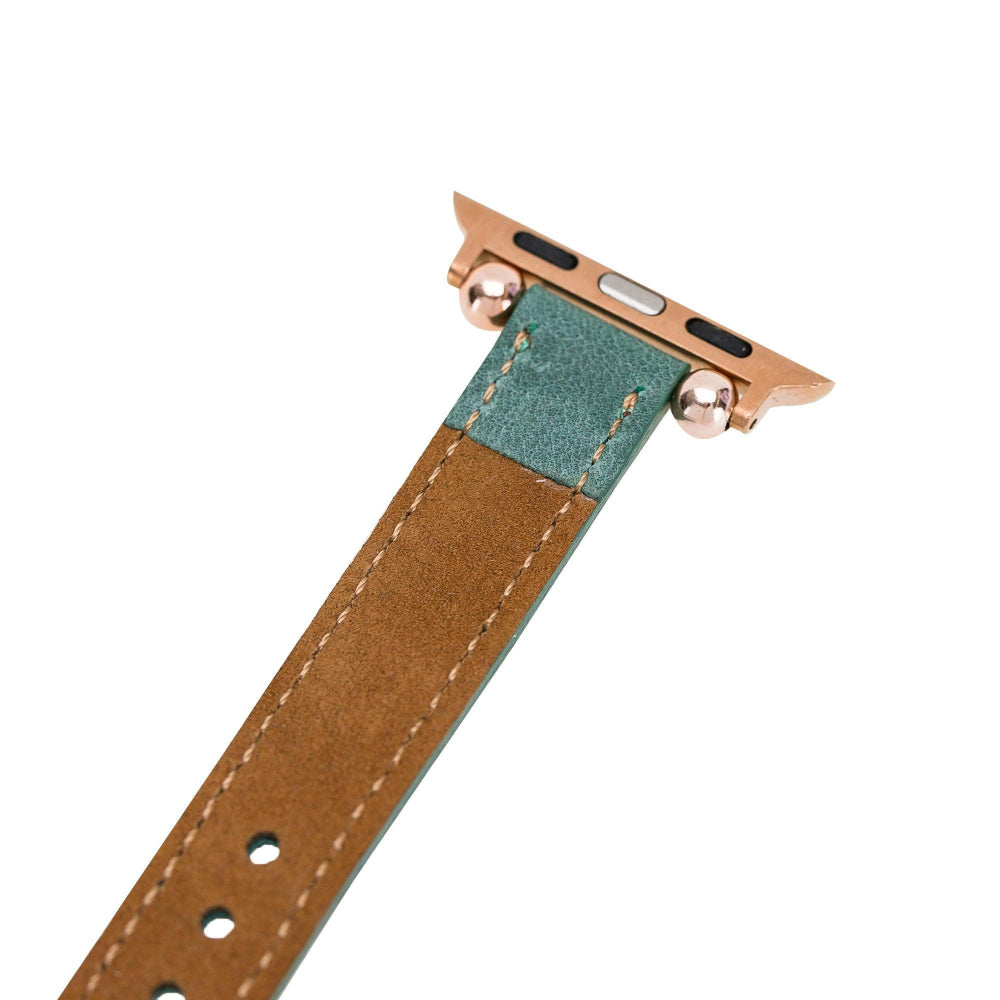 Ferro Fitbit Genuine Leather Watch Band with Rose Gold Trok