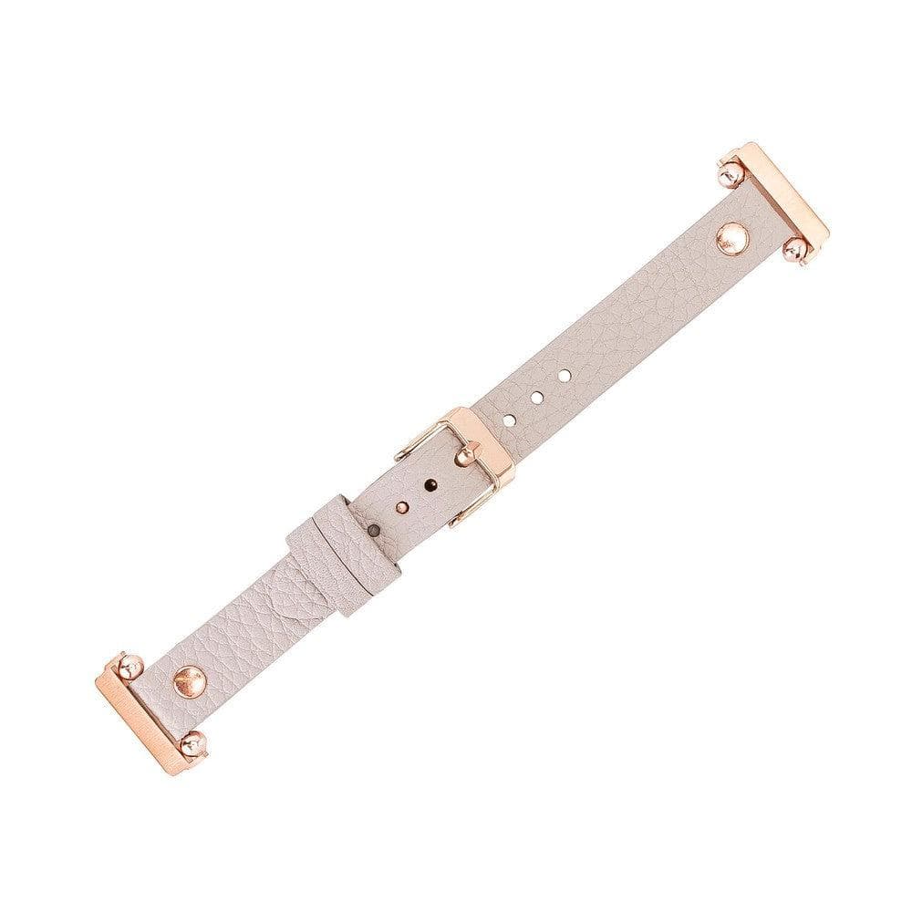 Ferro Fitbit Genuine Leather Watch Band with Rose Gold Trok