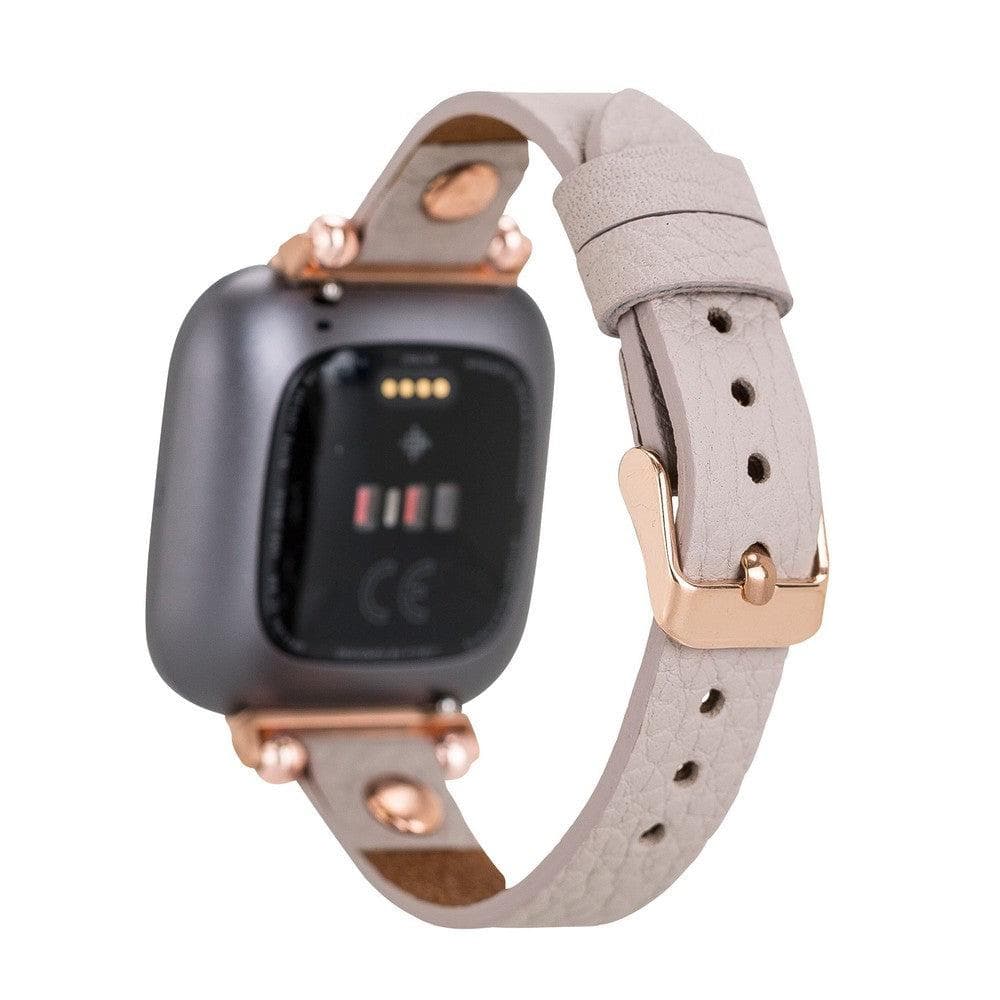 Ferro Fitbit Genuine Leather Watch Band with Rose Gold Trok