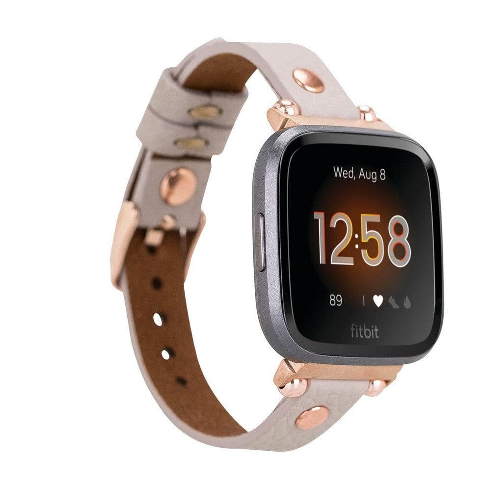 Ferro Fitbit Genuine Leather Watch Band with Rose Gold Trok