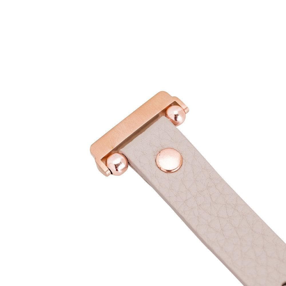 Ferro Fitbit Genuine Leather Watch Band with Rose Gold Trok
