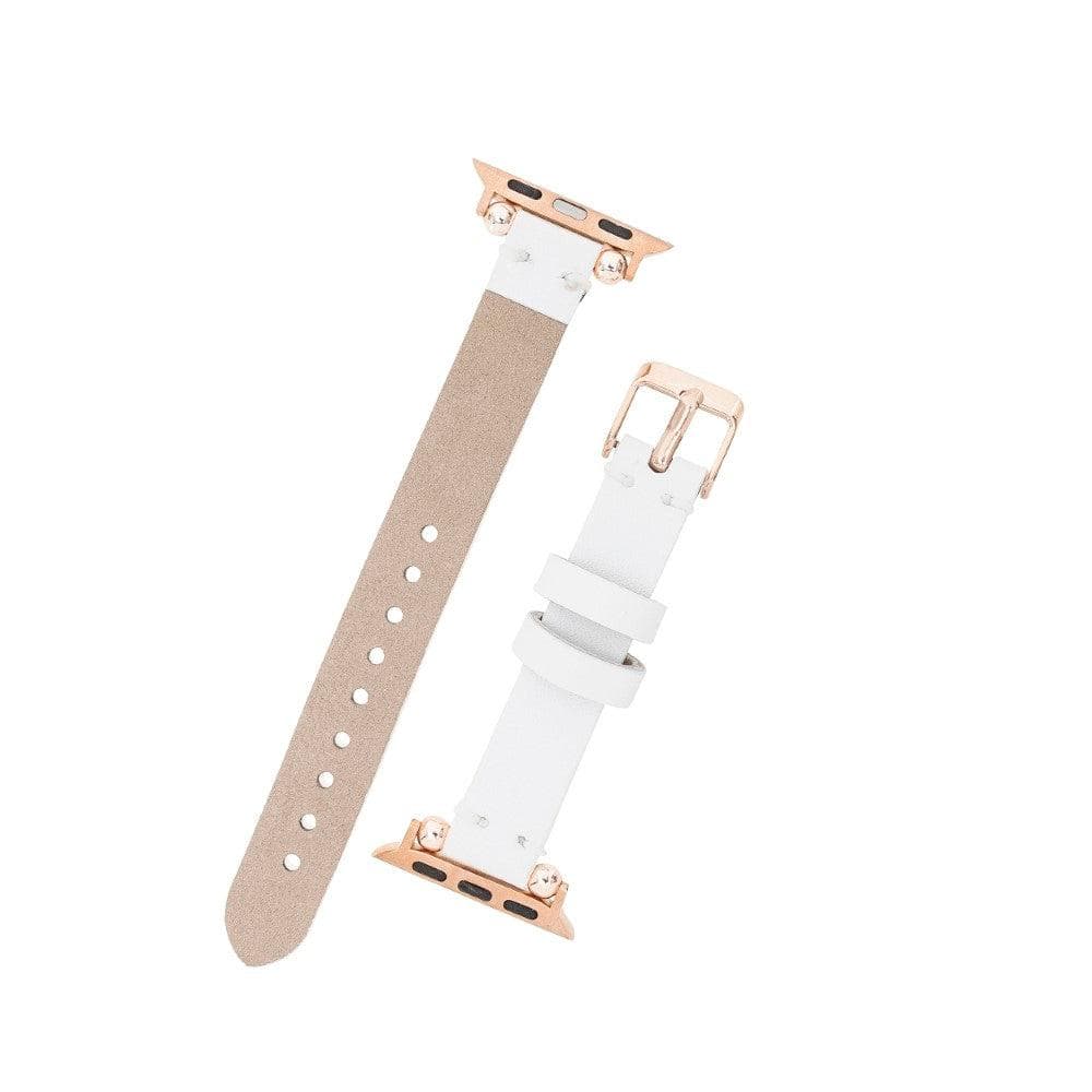 Ferro Fitbit Genuine Leather Watch Band with Rose Gold Trok