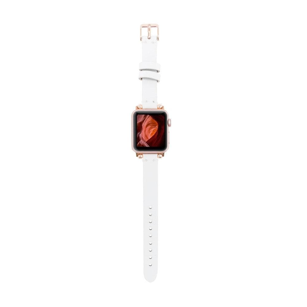 Ferro Fitbit Genuine Leather Watch Band with Rose Gold Trok