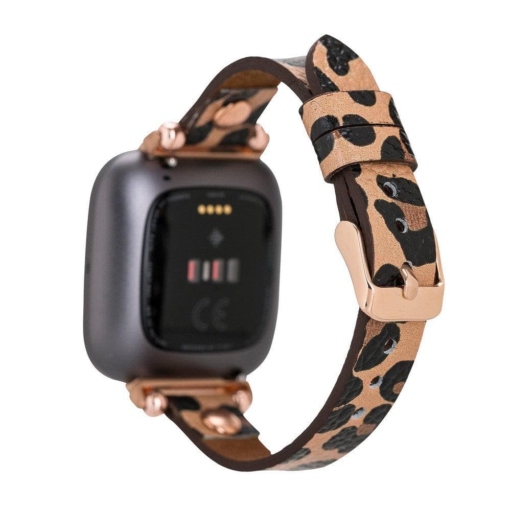 Ferro Fitbit Genuine Leather Watch Band with Rose Gold Trok