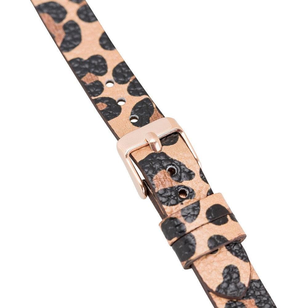 Ferro Fitbit Genuine Leather Watch Band with Rose Gold Trok