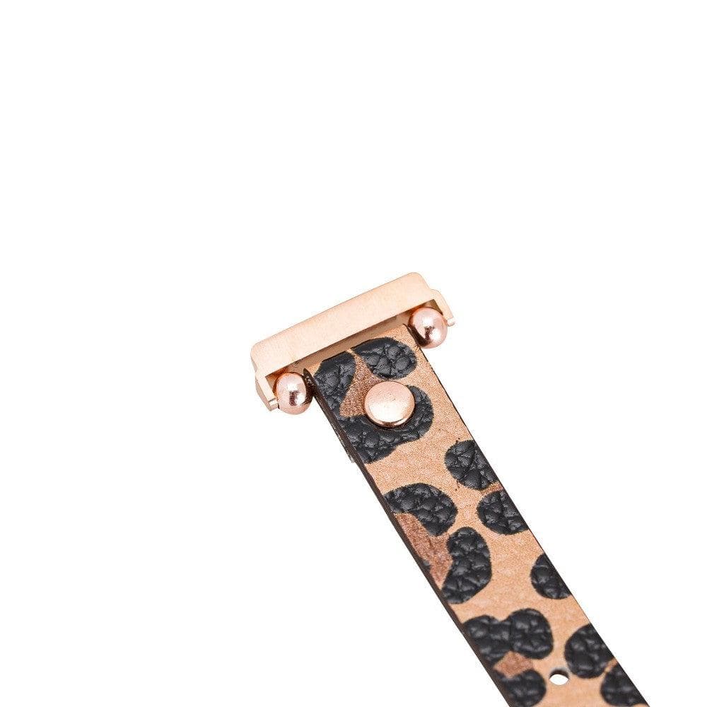 Ferro Fitbit Genuine Leather Watch Band with Rose Gold Trok