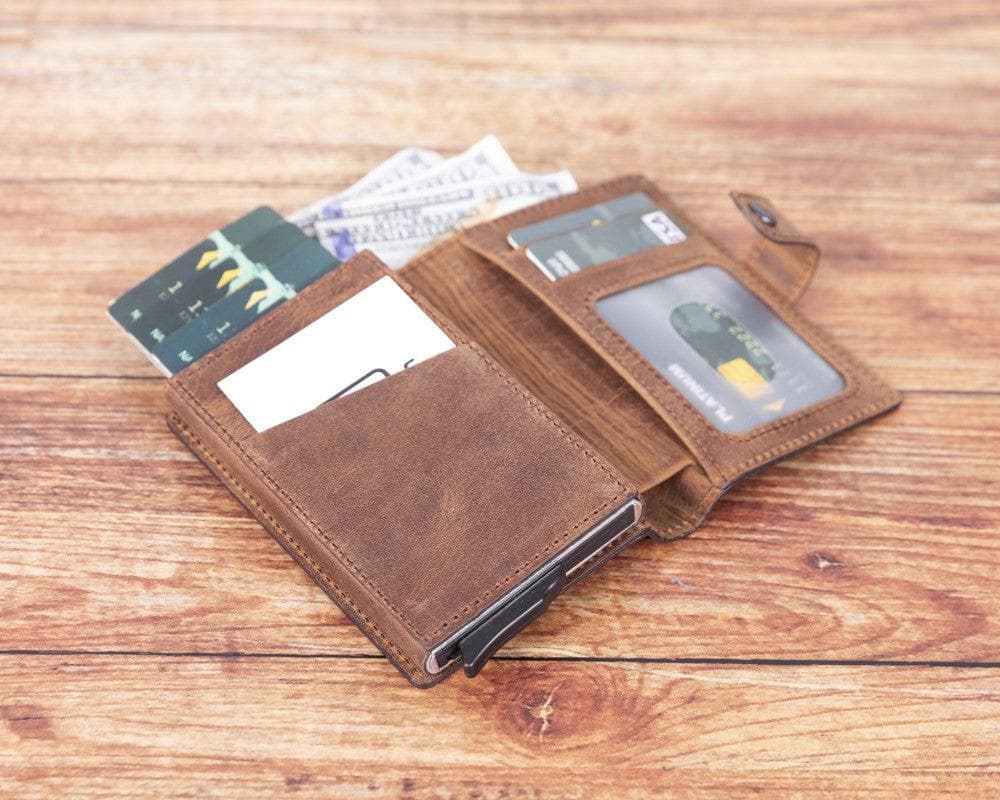 Porte-cartes mécanique en cuir Palermo