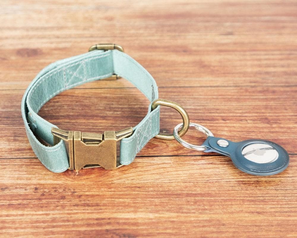 Premium handmade leather dog collar without AirTag slot