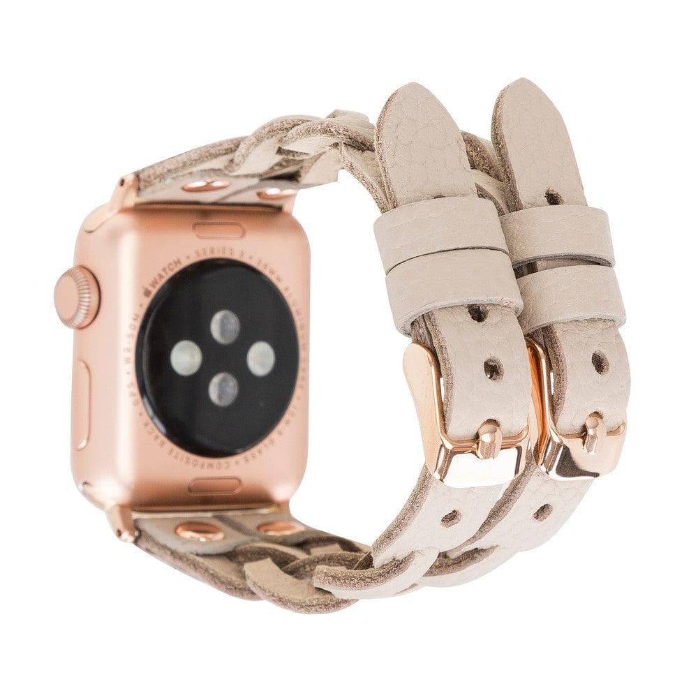 York genuine leather Apple Watch band with premium buckle and elegant finish