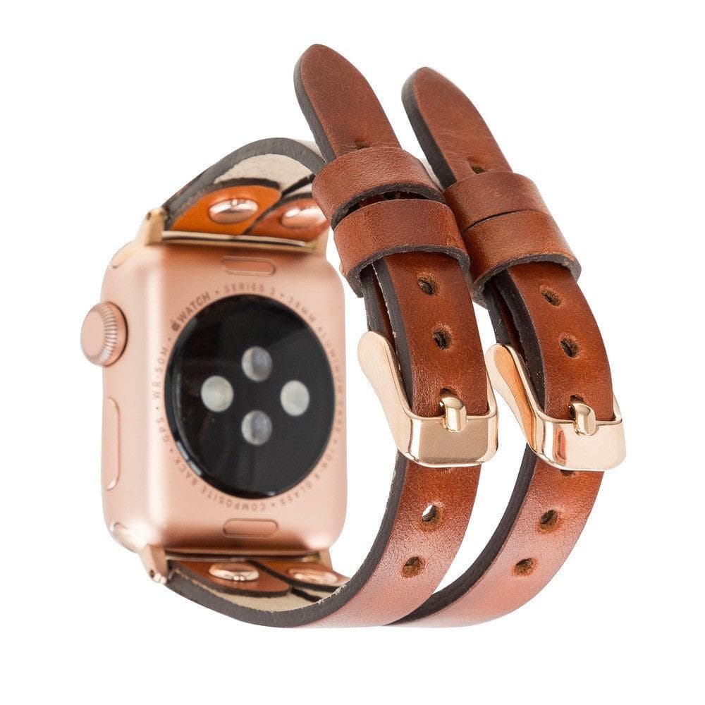 Ely Genuine Leather Apple Watch Double Band