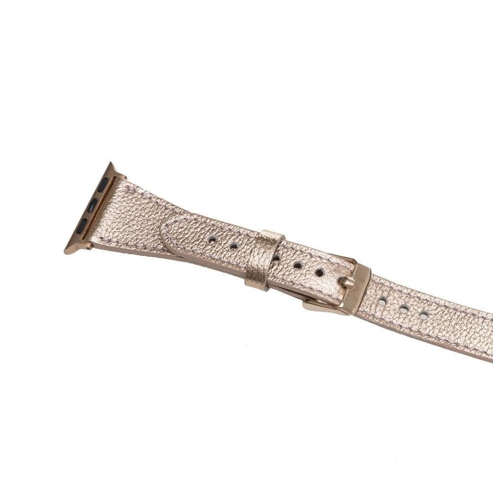 Bracelet double tour en cuir fin Quantum pour Apple Watch