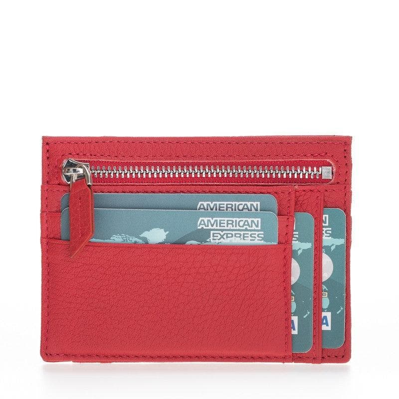 Porte-cartes zippé en cuir