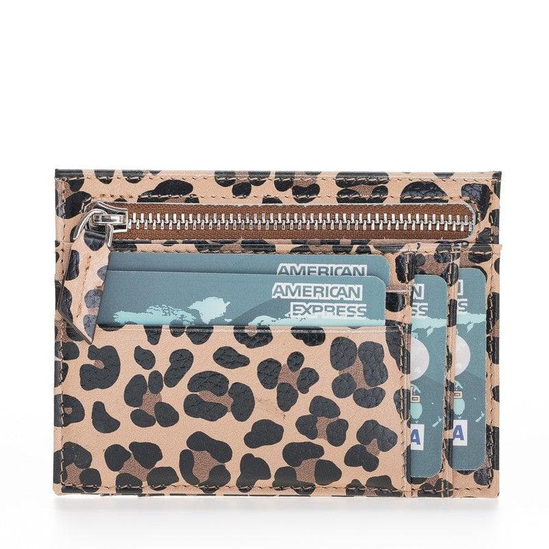 Porte-cartes zippé en cuir