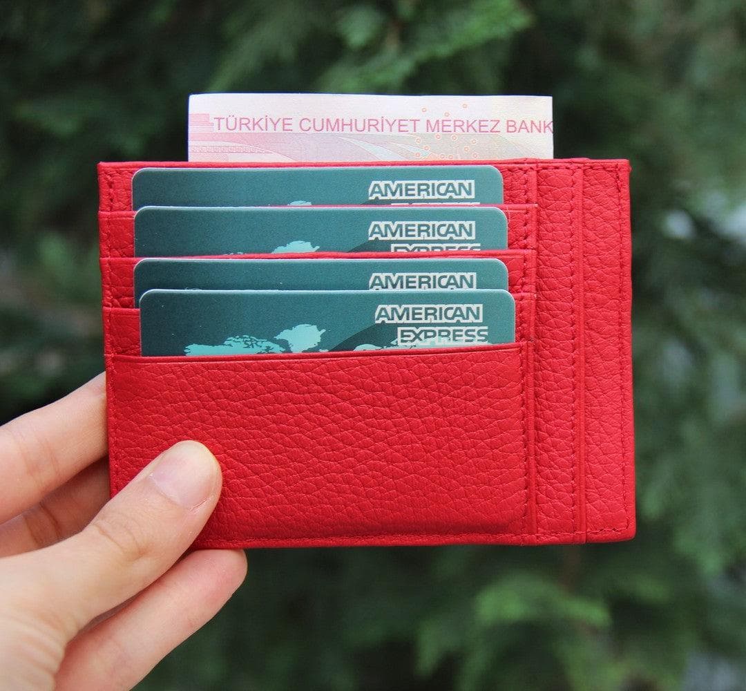 Porte-cartes zippé en cuir