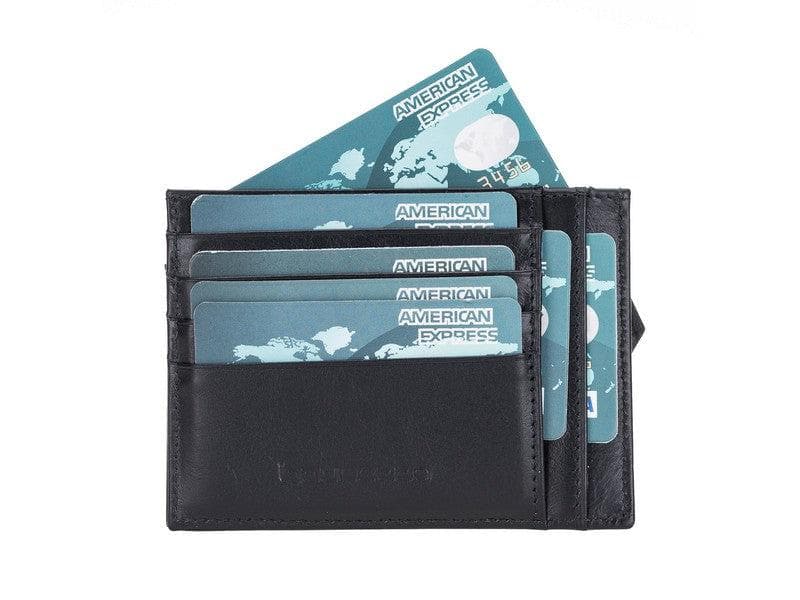 Porte-cartes zippé en cuir