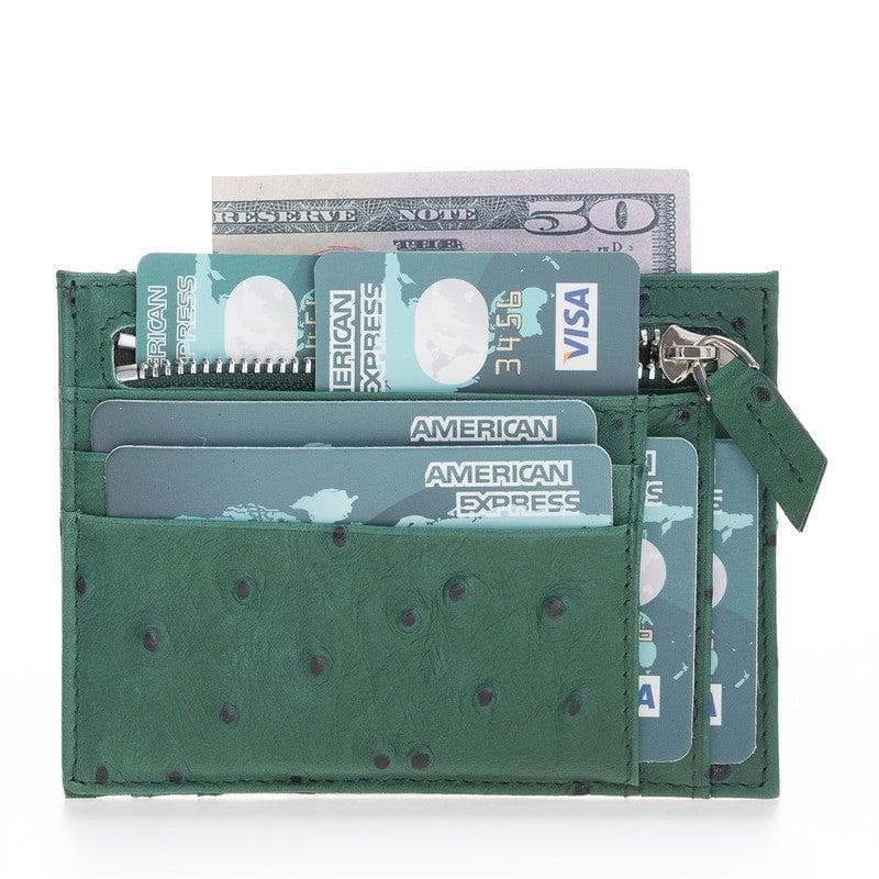 Porte-cartes zippé en cuir