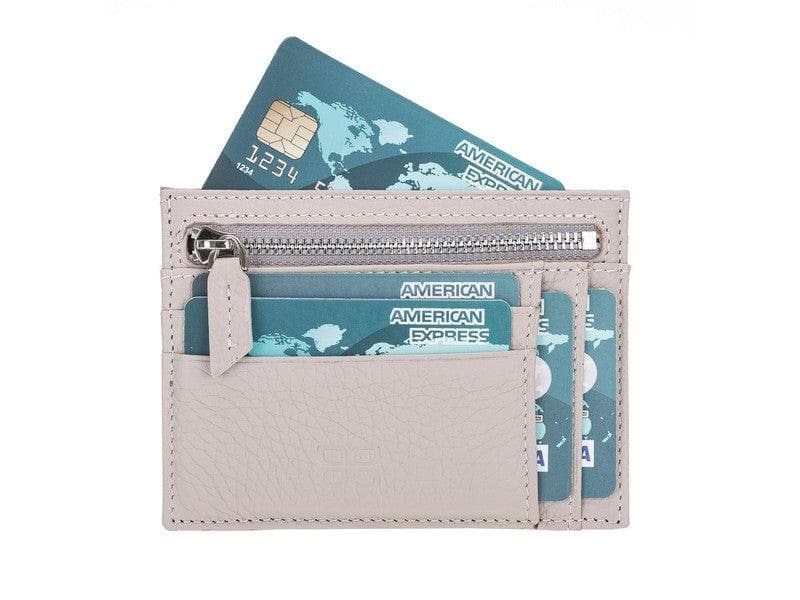 Porte-cartes zippé en cuir