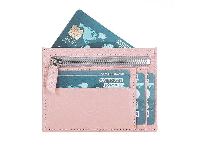 Porte-cartes zippé en cuir
