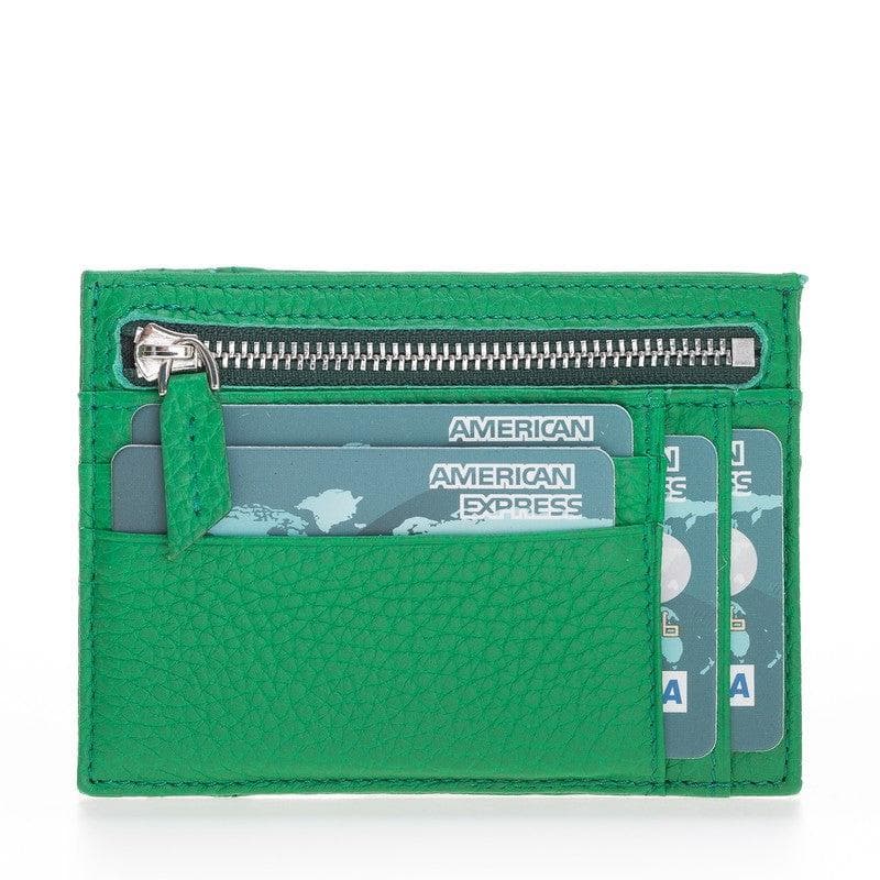 Porte-cartes zippé en cuir