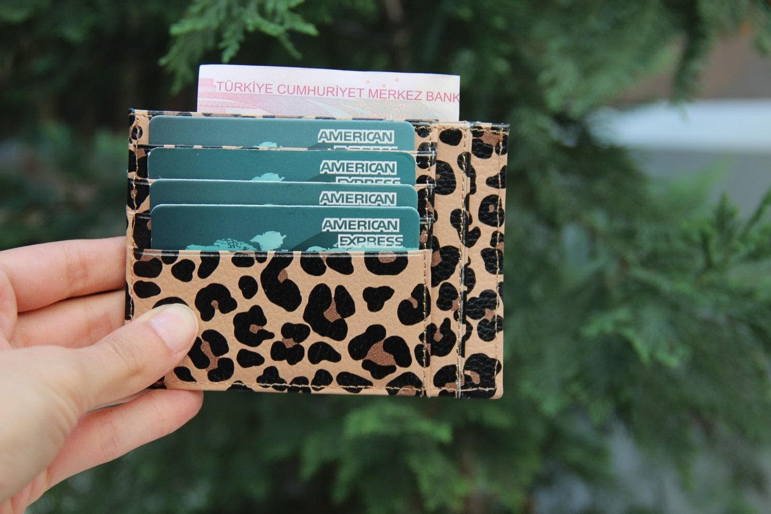 Porte-cartes zippé en cuir