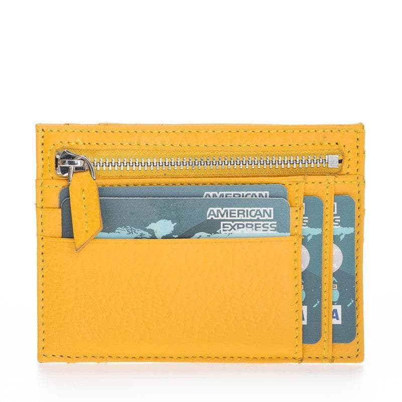Porte-cartes zippé en cuir