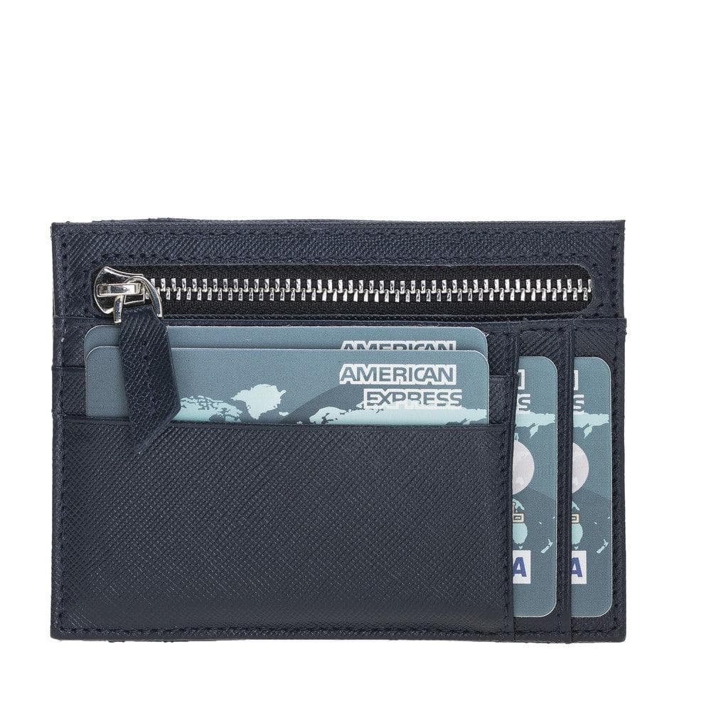 Porte-cartes zippé en cuir