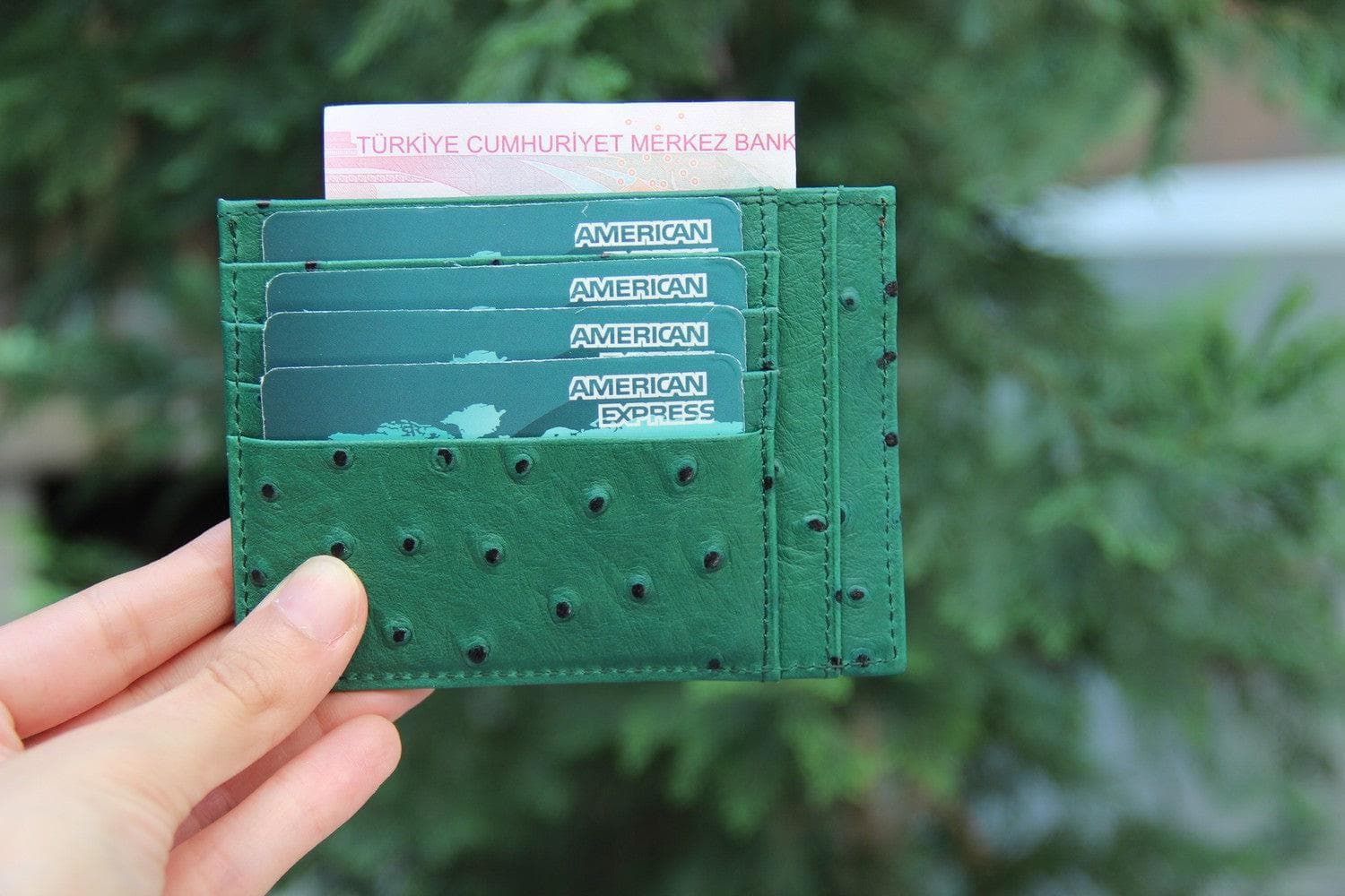 Porte-cartes zippé en cuir