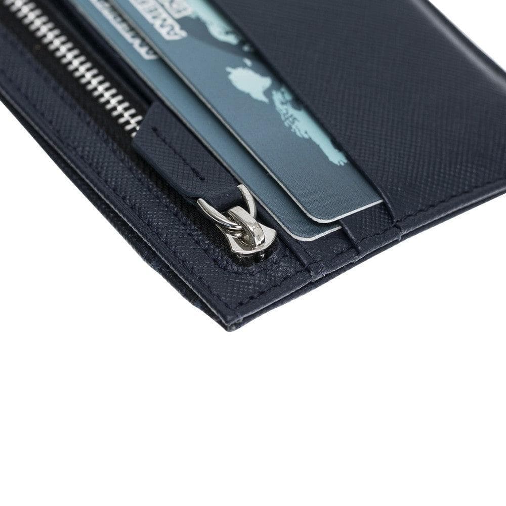 Porte-cartes zippé en cuir