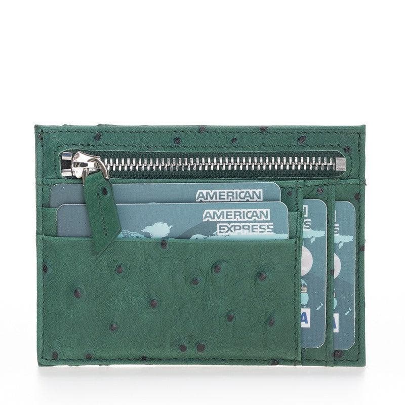 Porte-cartes zippé en cuir