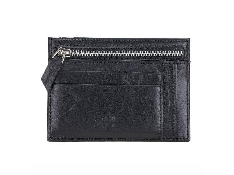 Porte-cartes zippé en cuir