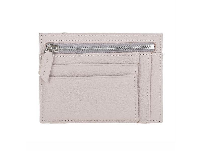 Porte-cartes zippé en cuir