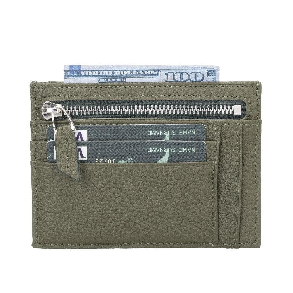 Porte-cartes zippé en cuir