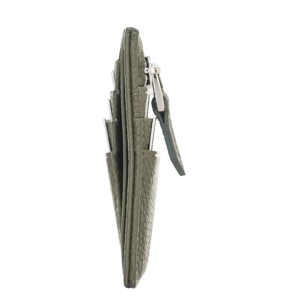 Porte-cartes zippé en cuir